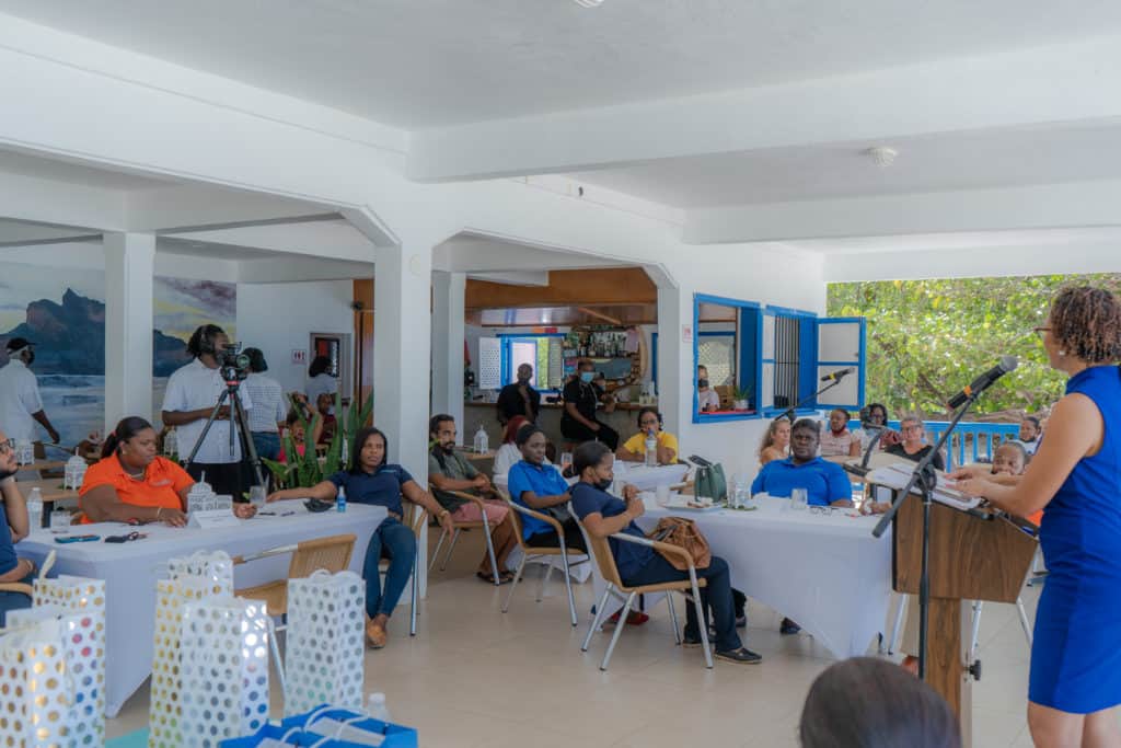 Keynote speaker Janine Edwards at the ACOCI Lunch and Learn event on Oct 15. 2021 at Tropical Sunset in Anguilla